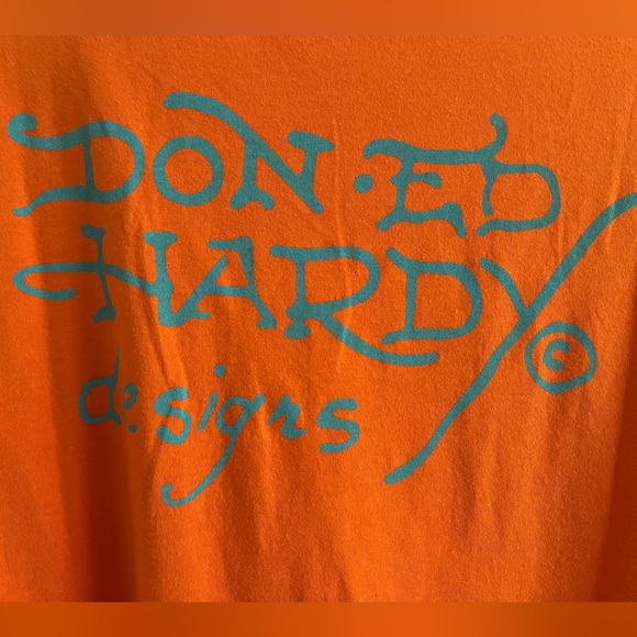 ED HARDY “COBRA” Cotton Blend Crew Neck Short Sleeve Graphic T-shirt - Picture 6 of 8